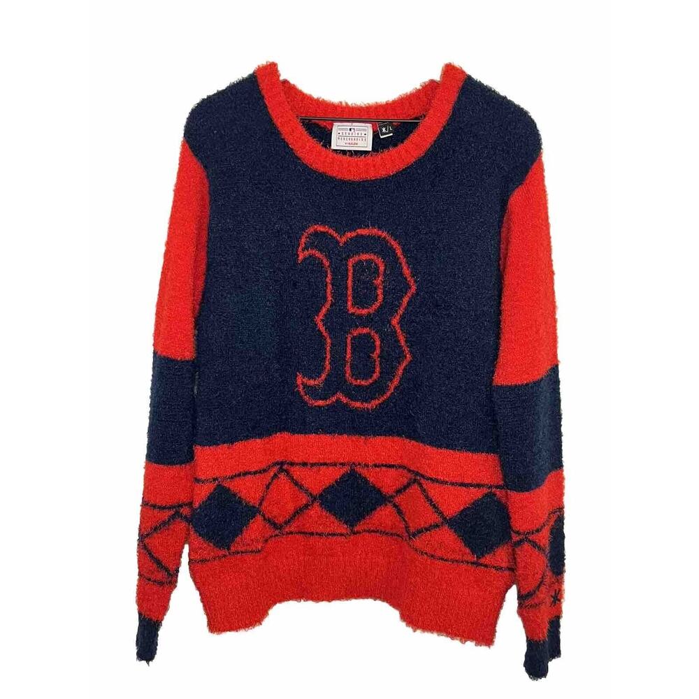 Boston Red Sox MLB Licensed Sweater *Klew Argyle Sweater Large Unisex